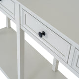 4 Drawer Wooden Console Table – White