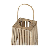 Medium Wicker Lantern with Glass Holder – Brown