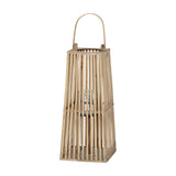 Small Silo Wicker Lantern with Glass Holder – Brown