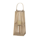 Small Silo Wicker Lantern with Glass Holder – Brown