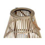 Large Ellipse Wicker Lantern with Glass Holder – Brown