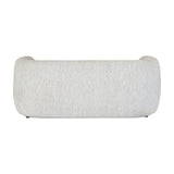 Rear view of the Hill Interiors Marlenza two seater sofa in white textured upholstery with a curved rounded back, shown on a plain white background.