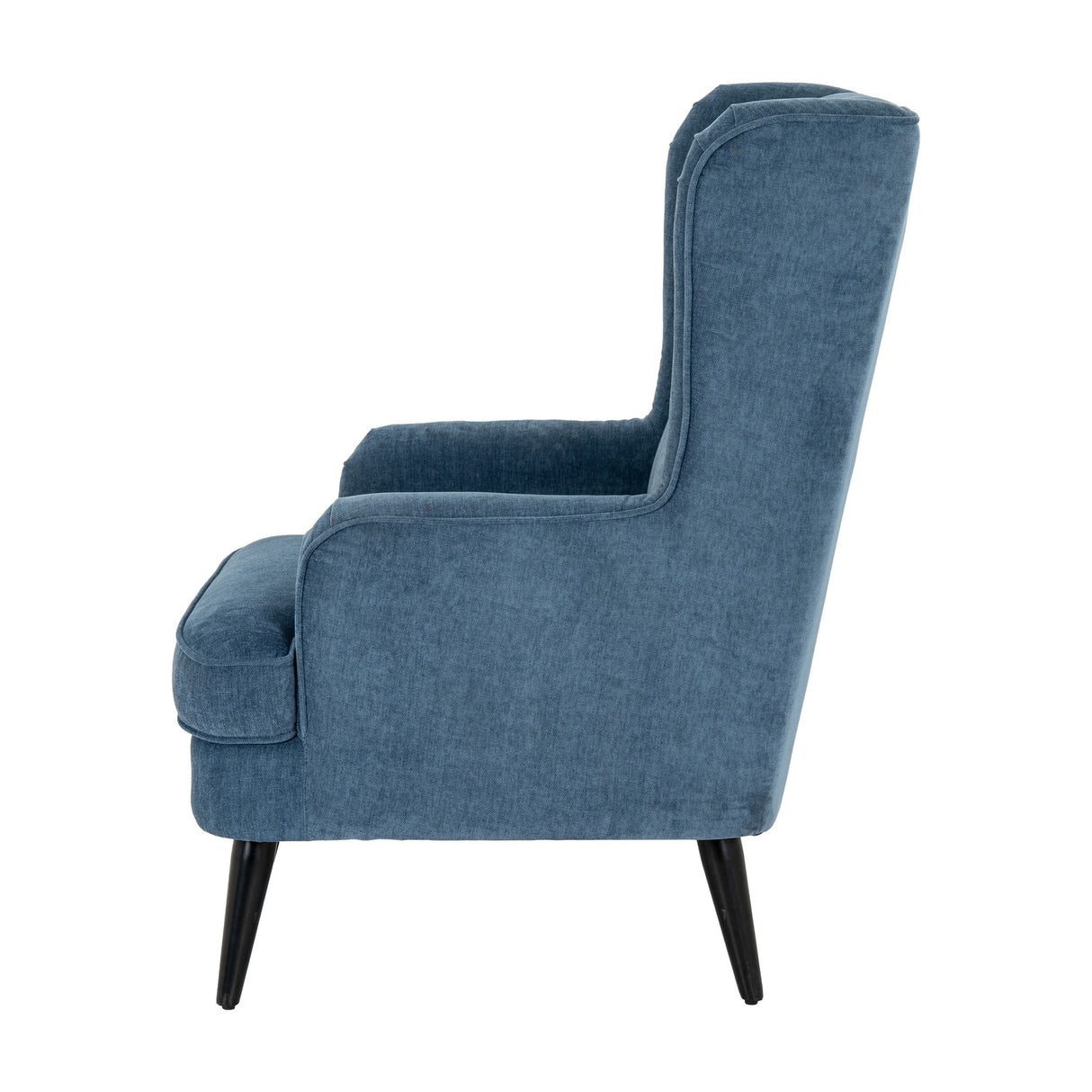 Wingback Armchair with Metal Frame – Blue