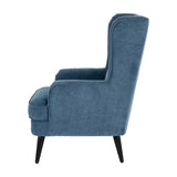 Wingback Armchair with Metal Frame – Blue