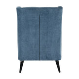 Wingback Armchair with Metal Frame – Blue