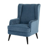Wingback Armchair with Metal Frame – Blue