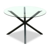 Vestamby Round Glass Dining Table – Black