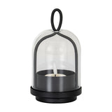 Large Candle Holder with Glass Cloche – Black