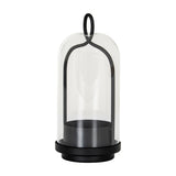 Medium Candle Holder With Glass Cloche – Black