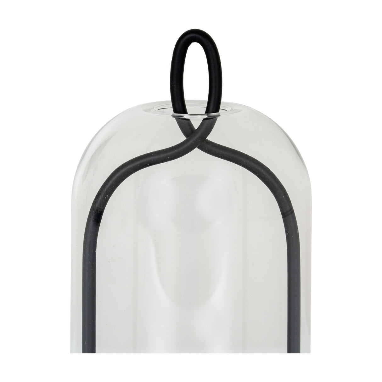 Medium Candle Holder With Glass Cloche – Black