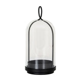 Large Candle Holder With Glass Cloche – Black