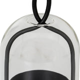 Large Candle Holder With Glass Cloche – Black