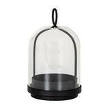 Medium Candle Holder With Glass Cloche – Black