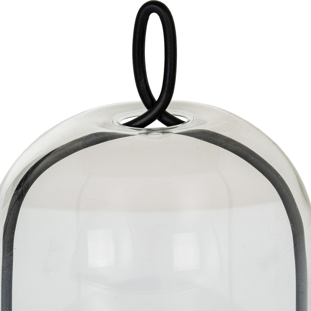 Medium Candle Holder With Glass Cloche – Black