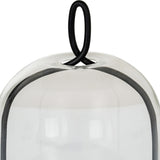Medium Candle Holder With Glass Cloche – Black