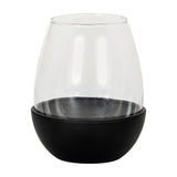 Medium Candle Holder with Glass Goblet – Black
