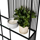 Glass Shelf Unit with Black Frame – Black
