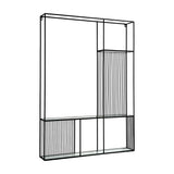 Glass Shelf Unit with Black Frame – Black