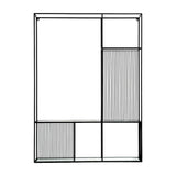 Glass Shelf Unit with Black Frame – Black