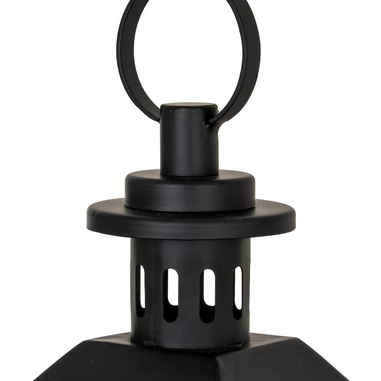Large Glass Lantern With Candle Holder – Black