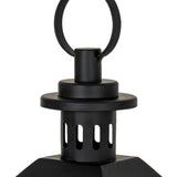 Large Glass Lantern With Candle Holder – Black