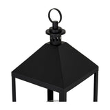 Large Glass Lantern With Candle Holder – Black