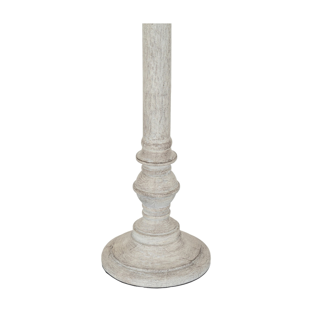 Hill Interiors table lamp base in white moulded resin with turned column detail and rounded footed pedestal, shown on a plain white background.