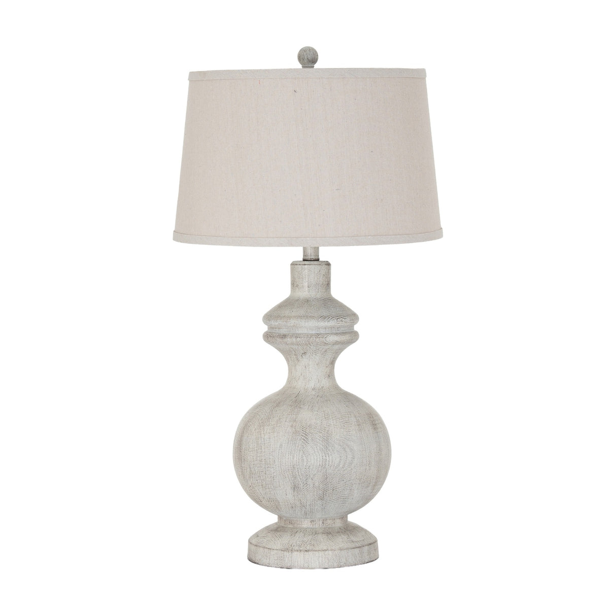 Table Lamp With Linen Shade – White