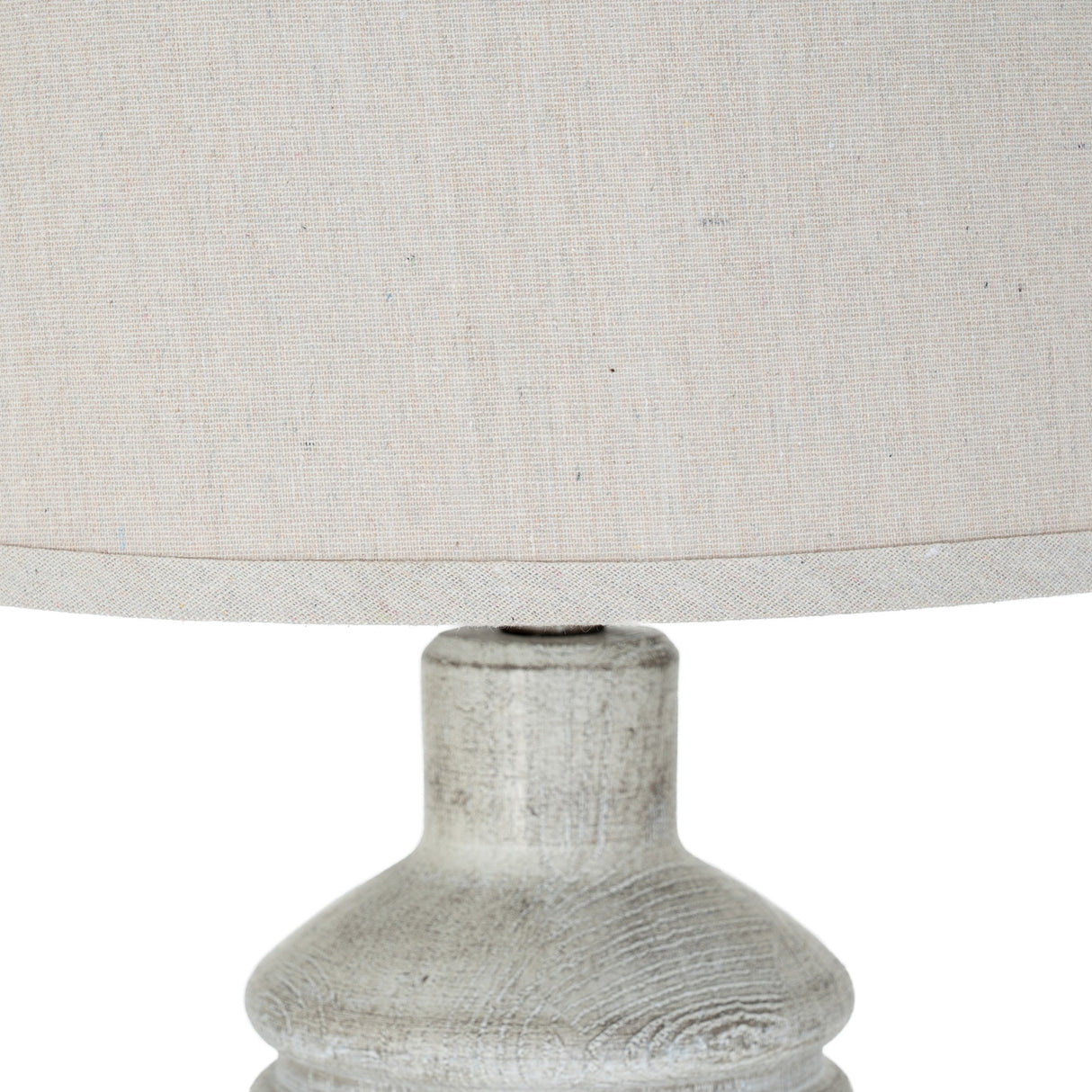 Table Lamp With Linen Shade – White