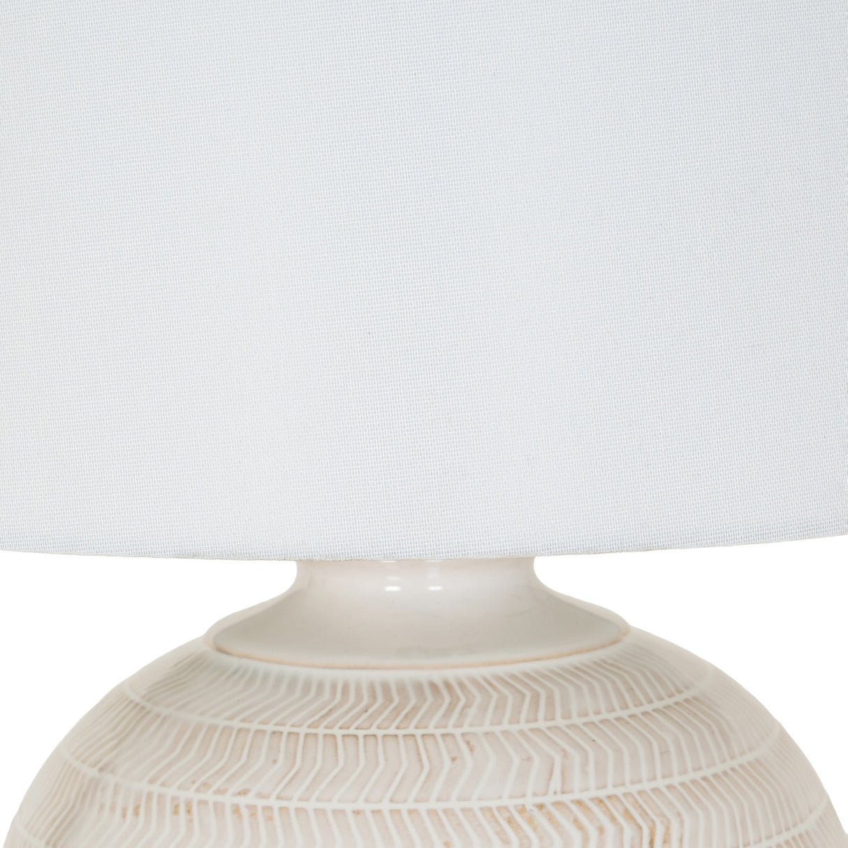 Ceramic Table Lamp with Linen Shade – White