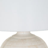 Ceramic Table Lamp with Linen Shade – White