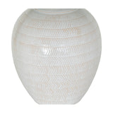 Ceramic Table Lamp with Linen Shade – White