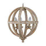 Orb Pendant Ceiling Light in Wood – Brown