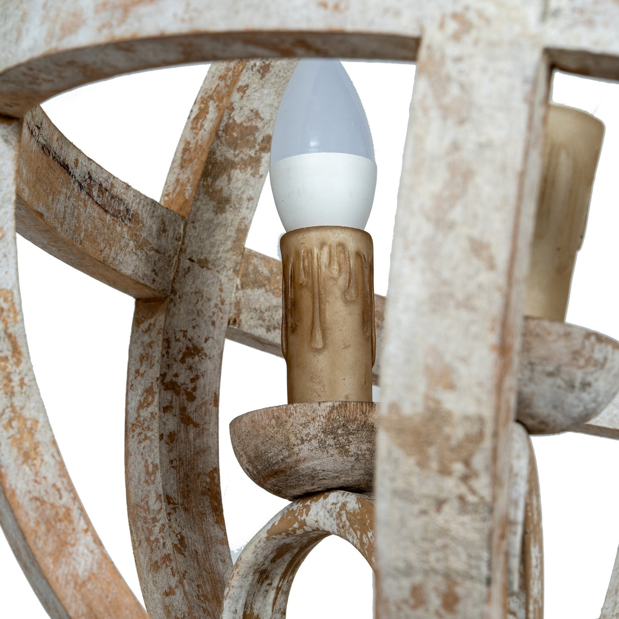 Orb Pendant Ceiling Light in Wood – Brown