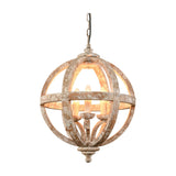 Orb Pendant Ceiling Light in Wood – Brown