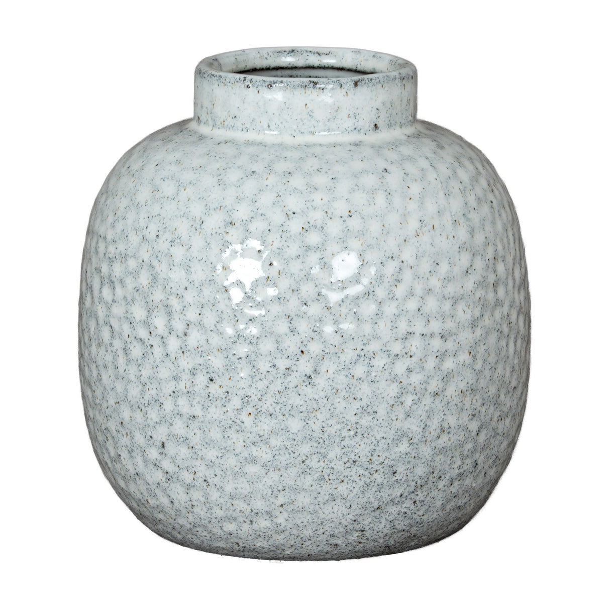 Small Dimpled Ceramic Vase – White