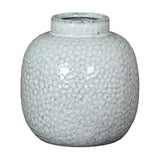 Small Dimpled Ceramic Vase – White