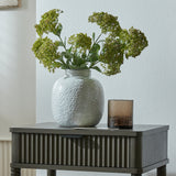 Small Dimpled Ceramic Vase – White