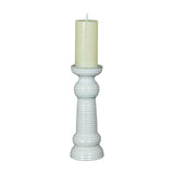 Medium Ceramic Pillar Candle Holder – White