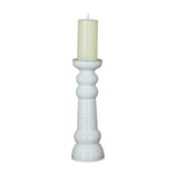 Large Ceramic Pillar Candle Holder – White