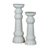 Large Ceramic Pillar Candle Holder – White