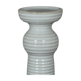 Large Ceramic Pillar Candle Holder – White