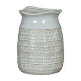 Cylinder Hewn Ceramic Vase – White