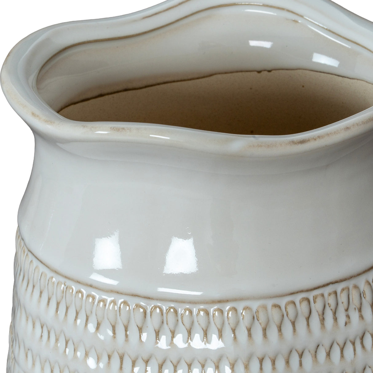 Cylinder Hewn Ceramic Vase – White