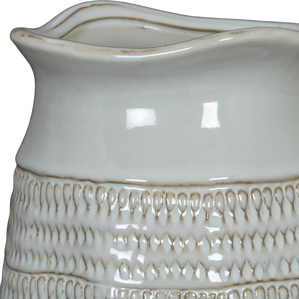 Cylinder Hewn Ceramic Vase – White