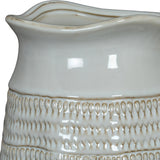 Cylinder Hewn Ceramic Vase – White