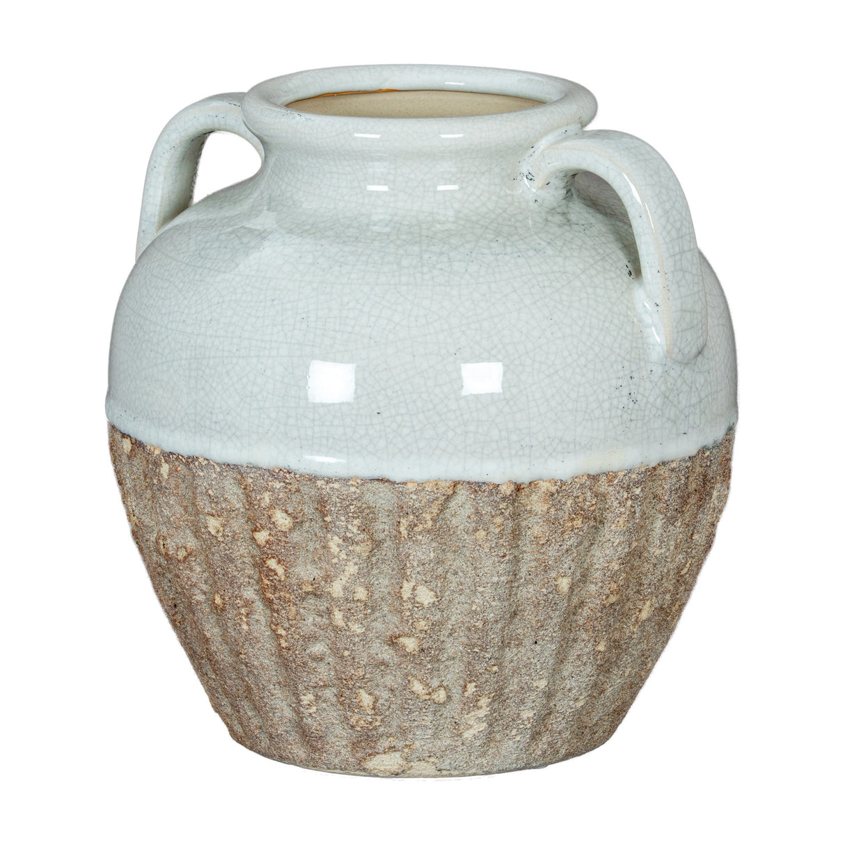 Medium Amphora Ceramic Vase – White