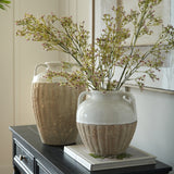 Medium Amphora Ceramic Vase – White