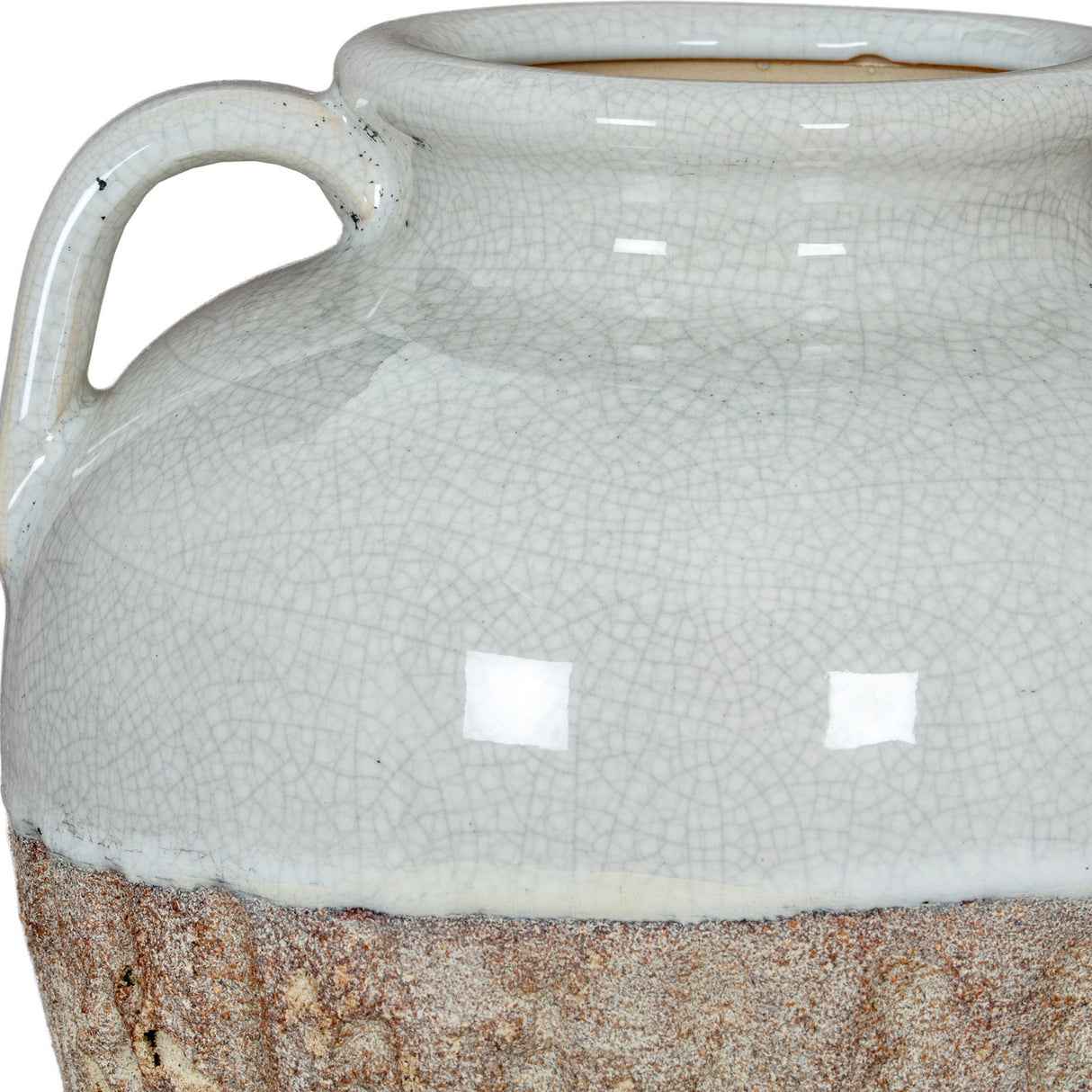 Medium Amphora Ceramic Vase – White