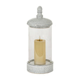 Medium Hurricane Lantern With Lid – White